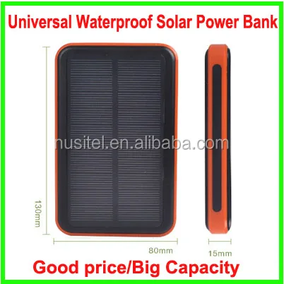 2016 Hot sale high capacity for all mobile phone dual USB 20000mah universal waterproof solar power bank