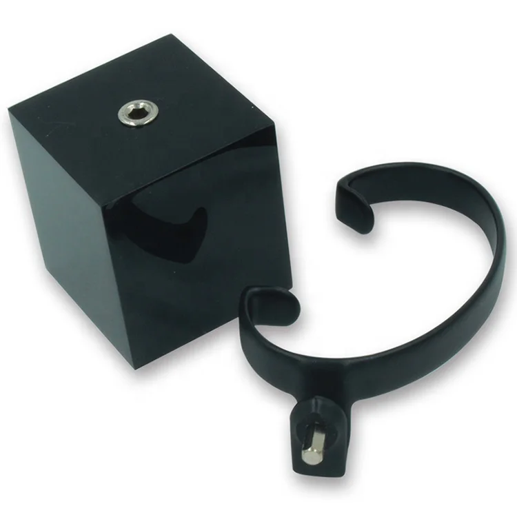

2019 High Quality Fashionable Black Acrylic Pocket Rubber C Ring Watch Display Stand