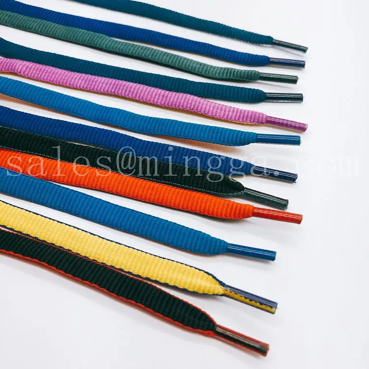 Custom 8mm Flat Polyester Shoelaces With Silver Metal Tips - Buy Custom ...