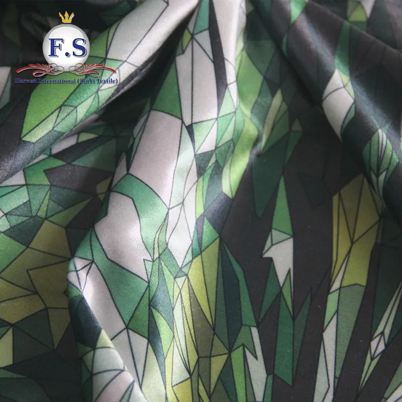
2019 new custom digital print 92% polyester 8% spandex shining velvet stretch knit fabric 200gsm 