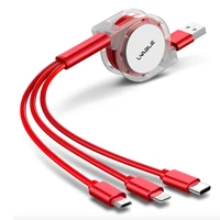 

UCABLE free shipping mobile phone charger 3 in 1 fast charging micro usb data cable