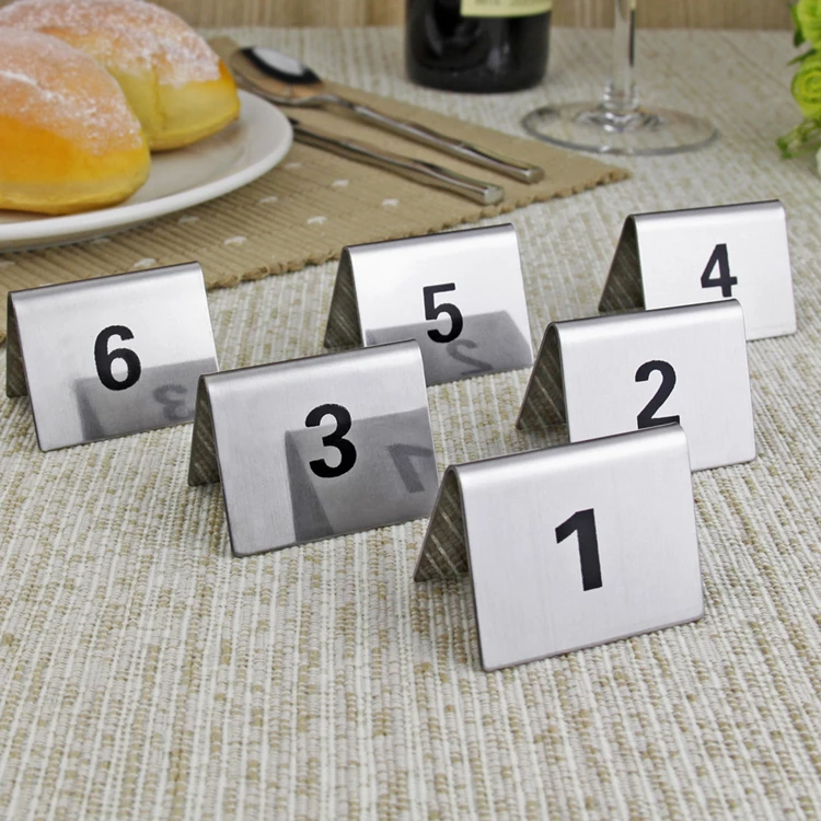 Wholesale Stainless Steel Metal Hotel Restaurant Place Card Table