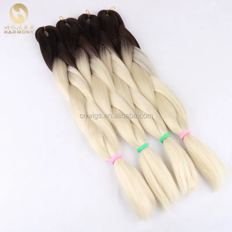 

10packs 24 100g light blonde ombre braiding hair brown and light blonde 613# synthetic box braids for making small twist hair, Brown+613# blonde