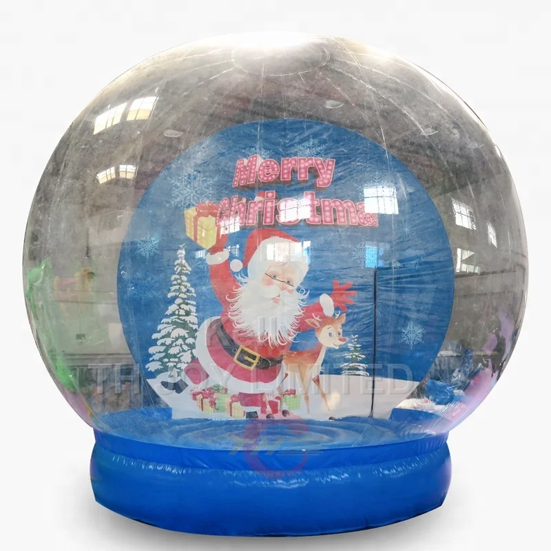 

2018 popular outdoor giant inflatable christmas globe tent for sale, clear inflatable bubble tent with printing, Same like picture