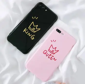 Glossy Crown Phone Case For Iphone X Case For Iphone 7 Plus 6 6s 8