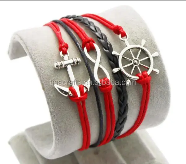 

8 pattern and rudder handmade weave cord bracelet, N/a