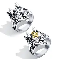 

Wholesale Stylish Fashion Jewelry Biker Finger Metal Men Stainless Steel Silver Men's Ring
