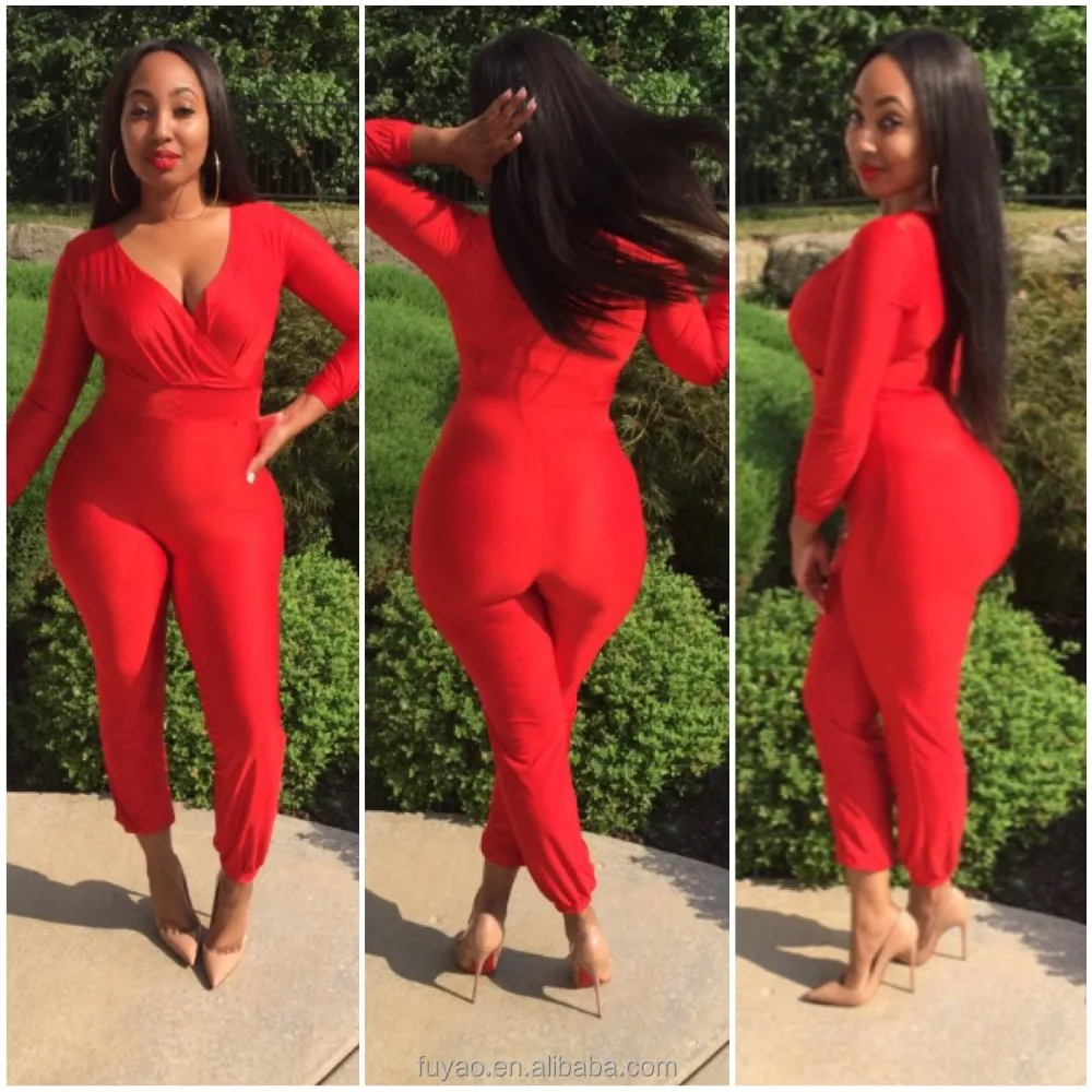 red jumpsuit bodycon