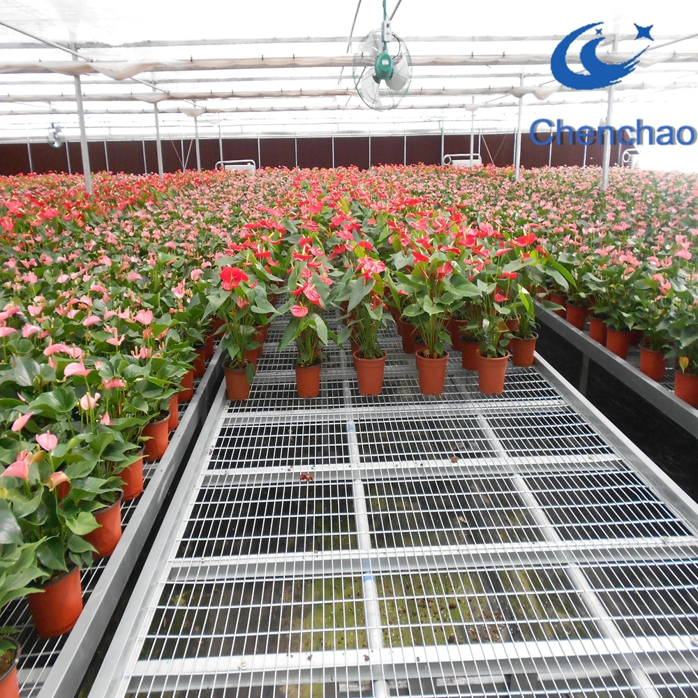 Steel Rolling Benches Galvanized Potting Bench Metal Mesh Seedbed