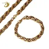 Stainless Steel Dubai Gold Jewelry Set Long Necklace Chain Set