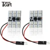 Tcart RGB 5050 12SMD Panel Dome Light Auto Remote Controlled Colorful DC 12V with T10 Festoon Adapters led car interior lamp