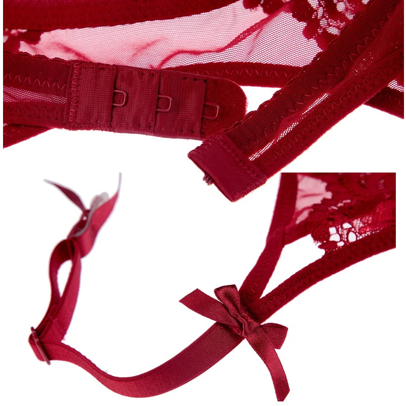 
Women Sexy Ultra Thin Transparent Black Waist Stockings Garter Lace Garter Belt Clip 