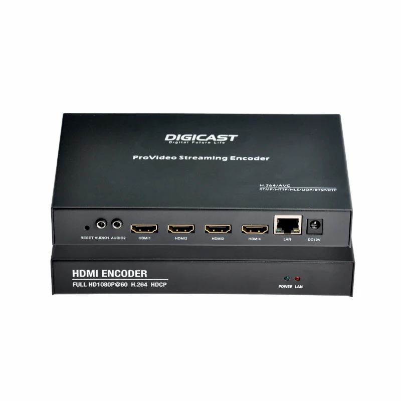 

Lowest Cost 4 Channel HD 1080P to IP Video IPTV Encoder with RTSP RTMP HLS UDP Output HEVC H264 Live Streaming Encoder