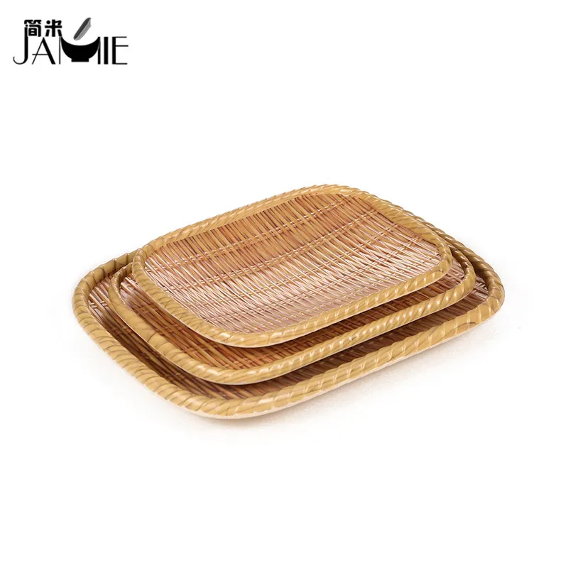 Superior Quality 100 Melamine Bamboo Design Dinnerware Food Tray
