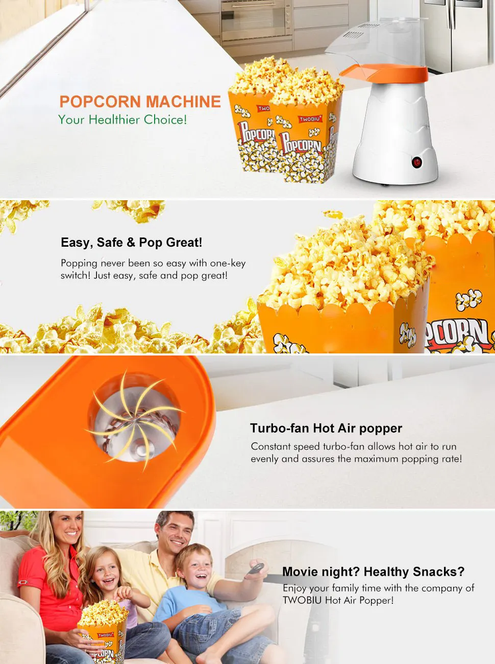 Electric Children Nonstick Heating Surface Mini Popcorn Popper Buy