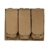 Tactical MOLLE PALS Triple Mag Pistol Clip Pouch Holds Magazines Three Stack