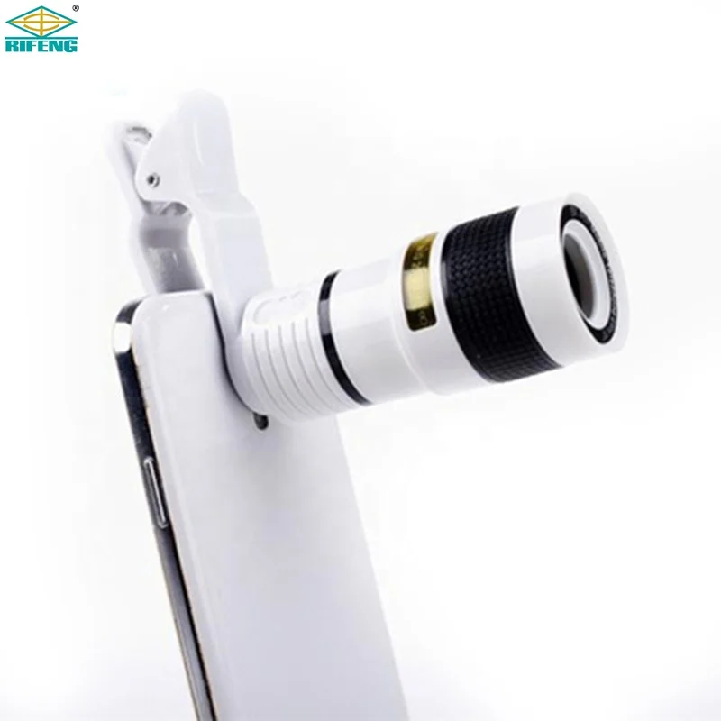 

Universal Clip telescope lens 8x Zoom Optical Telescope Camera Lenses for mobile phone, Red;white