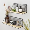 550-90 home simple decorative metal grid hanging wall shelf for living room