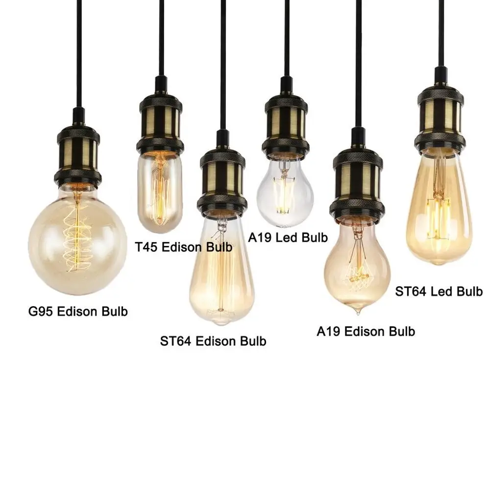 25W 40W 60W Edison Light Bulb Retro Decorative Lamp A19 ST58 ST64 T30 T45 G80 G95 G125 Vintage Edison Incandescent Filament Bulb