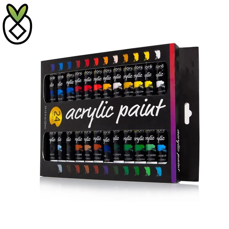 
Professional Grade Painting 24 Vivid Colors Acrylic Paint Set with Brushes  (60679110280)