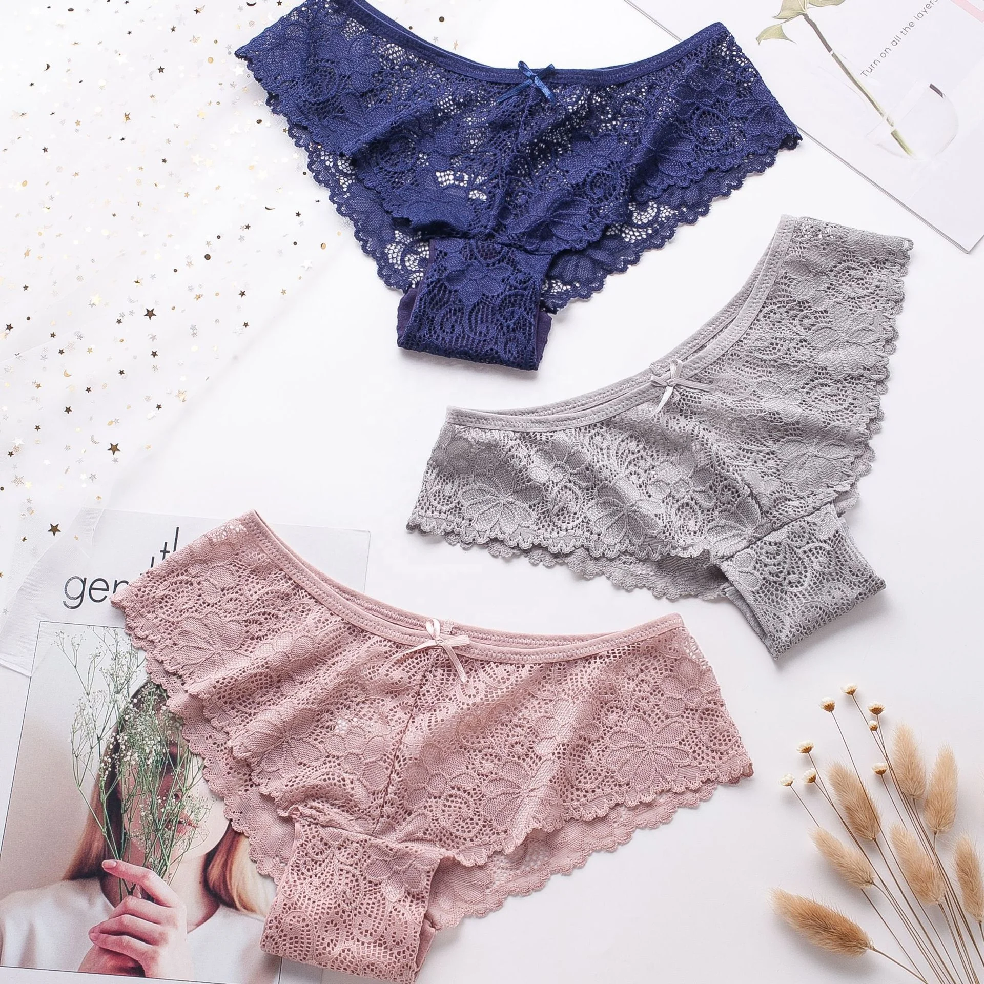 Sexy Lace Panties Fashion Cozy Lingerie Tempting Pretty Briefs