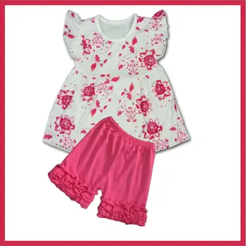 Flutter Sleeve Dress Icing Capris Outfit New Fashion Girls Wear