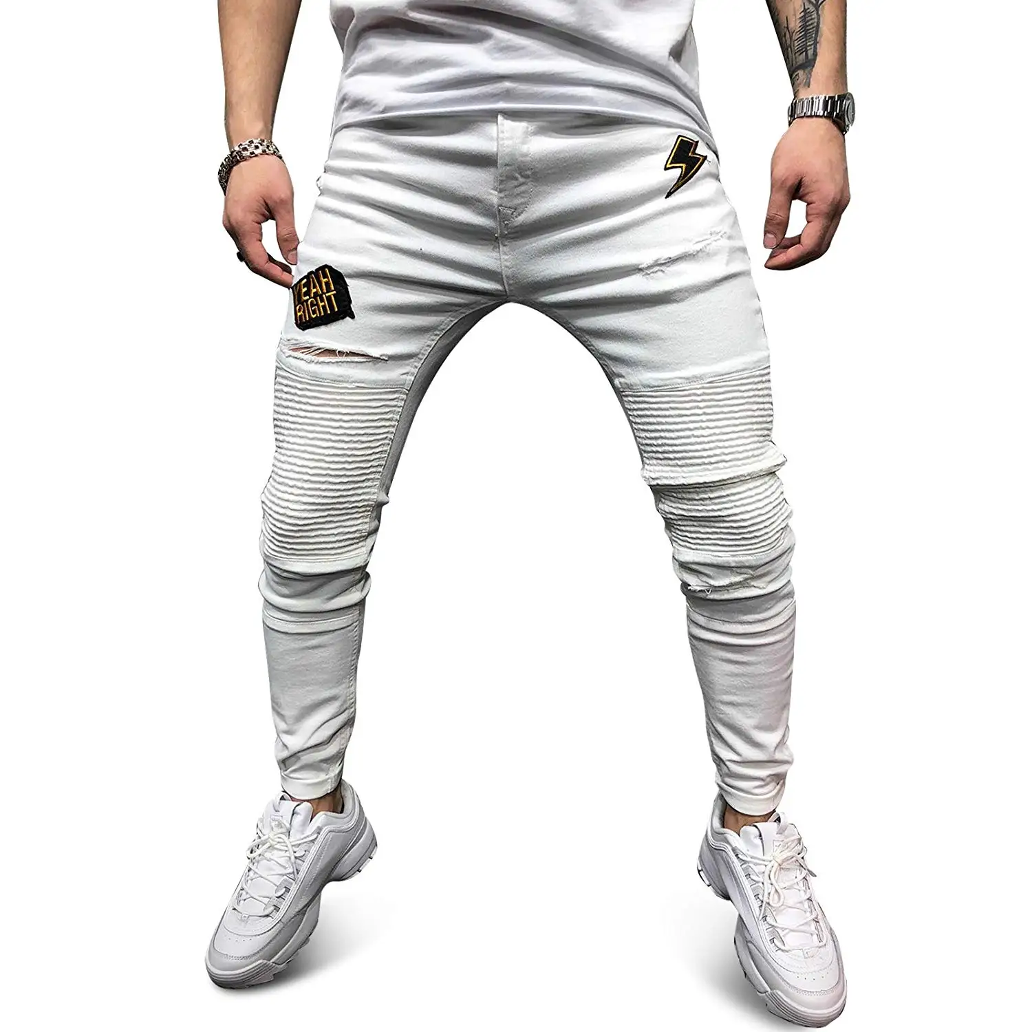 men's white jeans slim fit