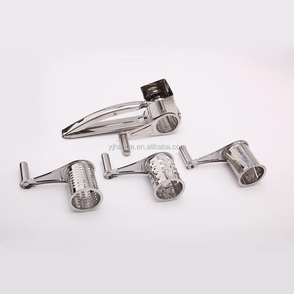 3 Side Stainless Steel Round Cheese Grater With Wooden Based Buy