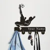 Customize Your Name Bicycle Kick Wall Hanger Hooks Super Cool Football Theme Decorative Hooks