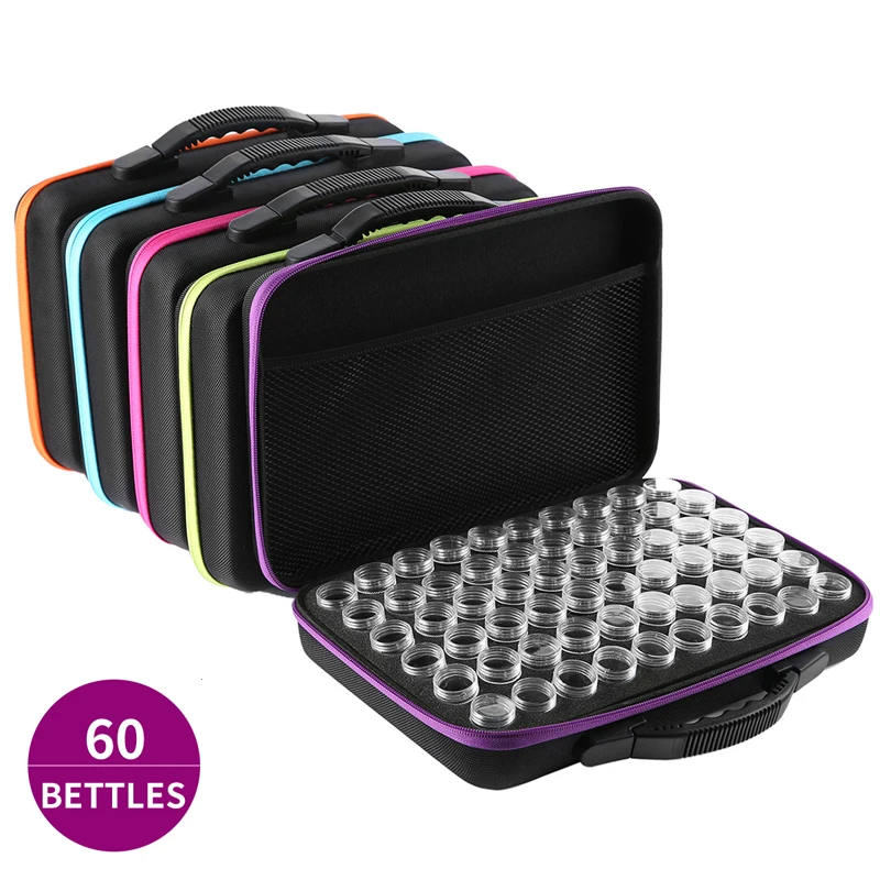 

Diy Diamond Painting Tools 60 Bottles Storage Bag Carry Case Drill Zipper Diamond Embroidery Accessories
