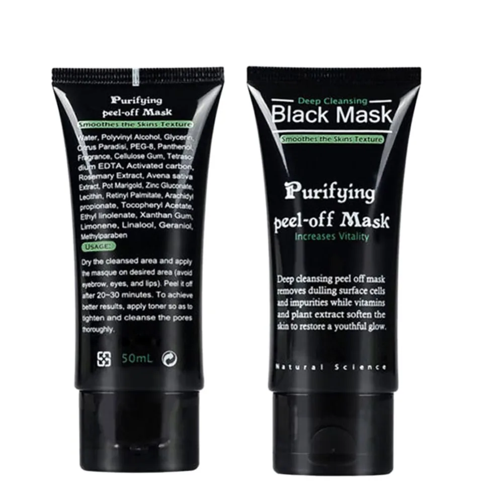 

The best factory price Deep Cleansing Black Mask Purifying Peel off Facial Mask 50ML Blackhead Acne Remover Natural Face Mask