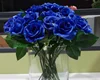 Wholesale real touch PU Artificial Dark Blue Roses for wedding decor
