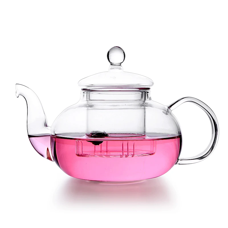 

600ml 800ml 1000ml Heat Resistant Transparent Glass Teapot, Transparent/clear