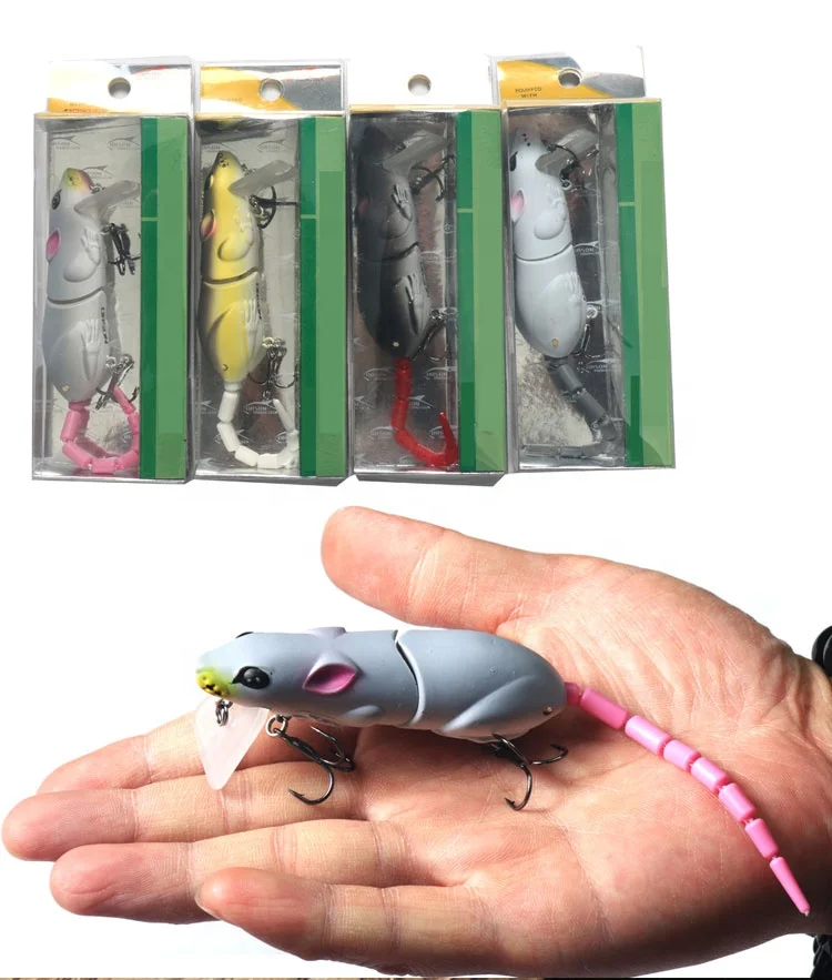 

2 Segments Artificial Fishing Lure minnow Plastic Mouse rat Lure 80mm 15.5g Wobblers Crankbait Pike Bass Bionics Mouse Bait, Choose