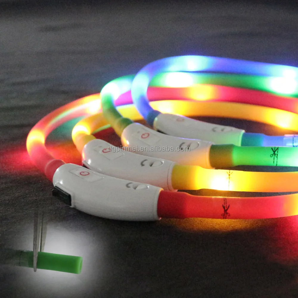 

Colorful led dog and cat collar with flashing for free shipping, Red,yellow ,blue ,green,pink