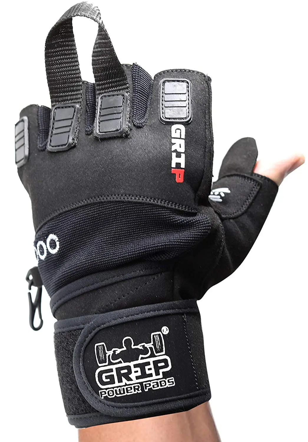 Nibra Gym Wear USA Gym Gloves Beige/Black with 12 inch Wrist Support