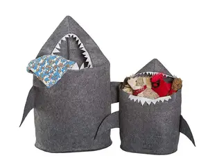 Image of Children's Storage Tube Shark Toy & Laundry Storage Organizer Toy for Kids Room Decoration