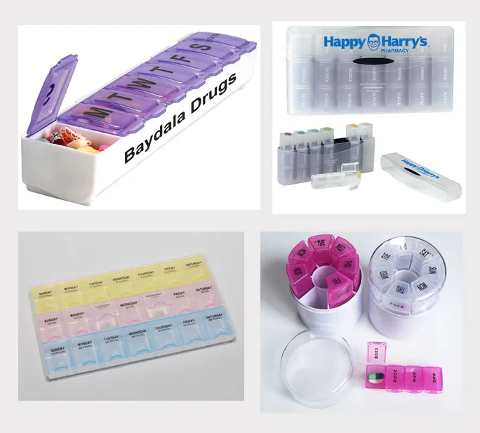 Vpb03 Wholesale 14 Compartments 2 Weeks Travel Plastic Pill Box Case