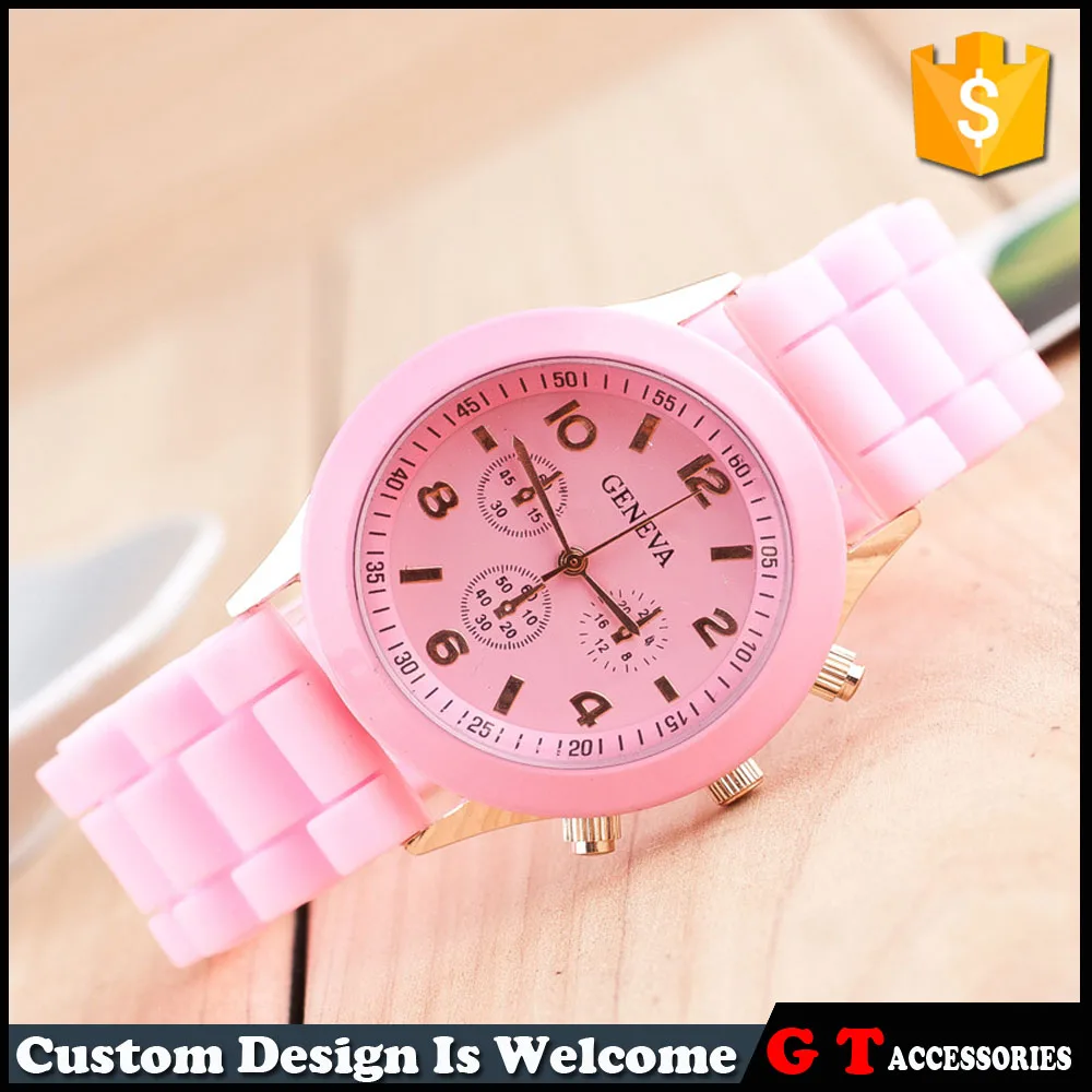 

korea fashion beautiful women lady colorful jelly silicone watch for sale, student luxury wrist watch, As picture