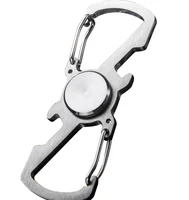 

Specifically for cross-border,Stainless steel keychain Carabiner Hand Fidget Spinner with Bottle Opener