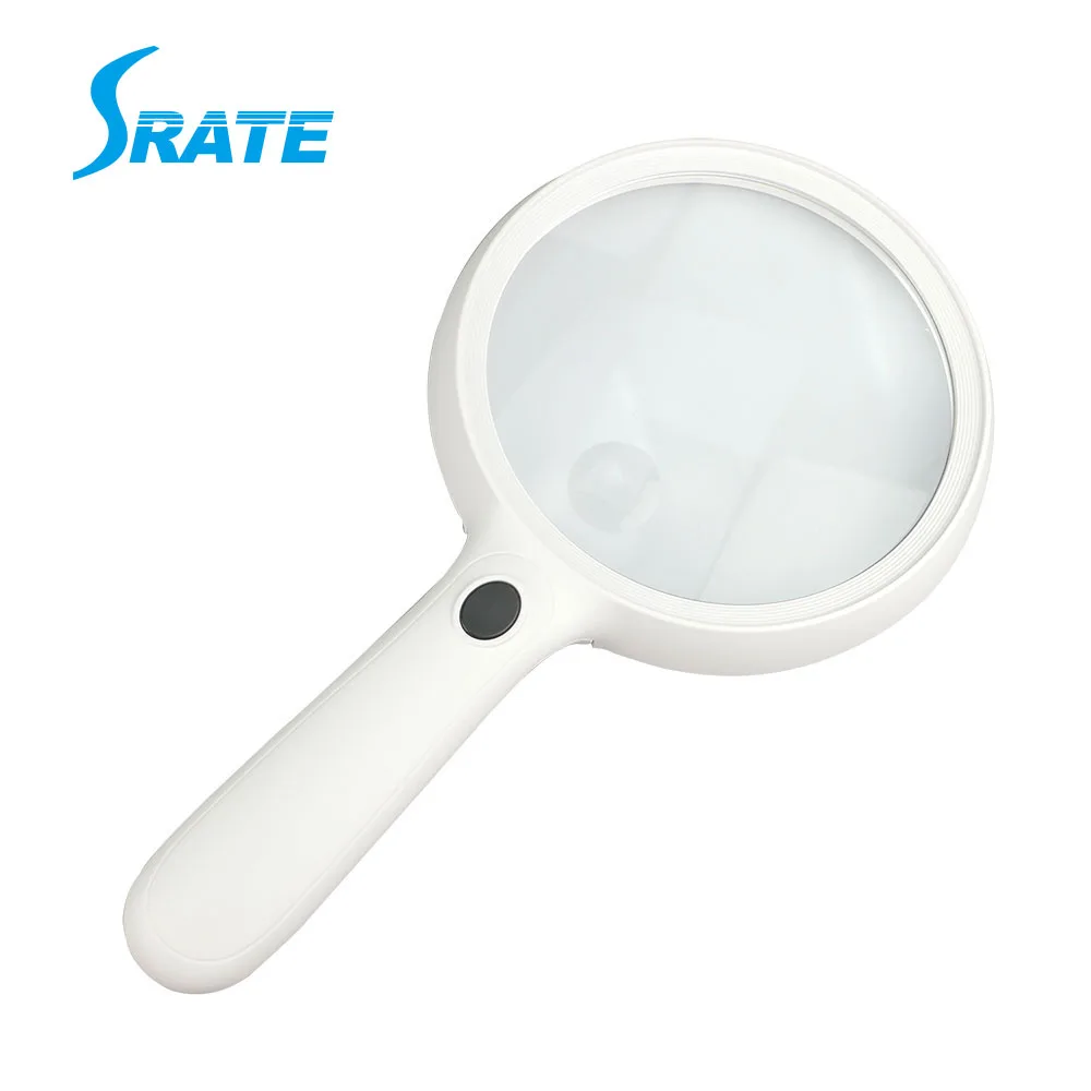 Handheld Magnifier Acrylic Lens Loupe Hobby Magnifying Glass With Led