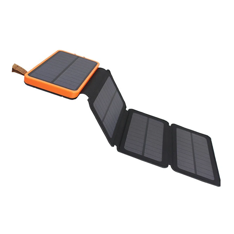 

Mobile phone accessories 4 sections Solar Panels for charging solar power bank 10000mah Folding Solar Power Banks 20000Mah