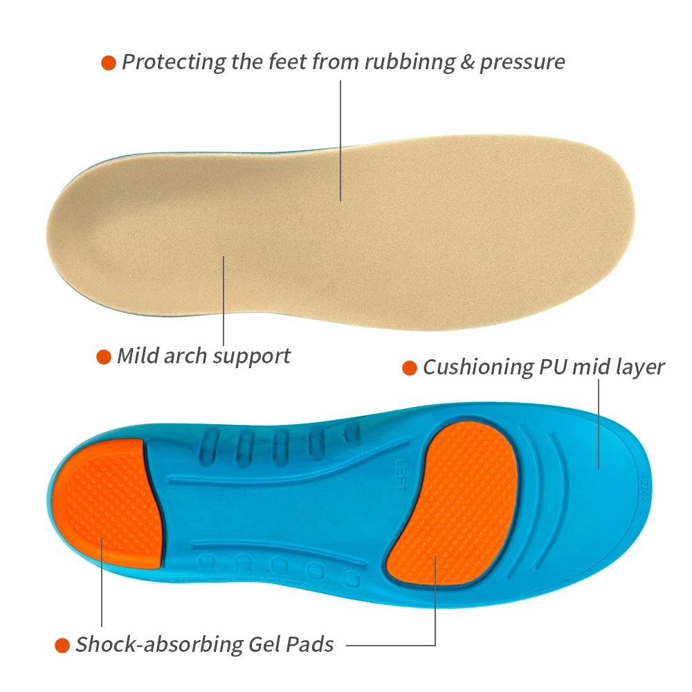 Orthotics Insoles Sports Shoe Pad Diabetes Shoe Insoles for Sensitive ...
