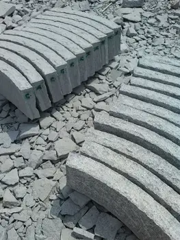Cina Abu Abu Granit Batu Tepi  Jalan Lanskap Dekoratif 