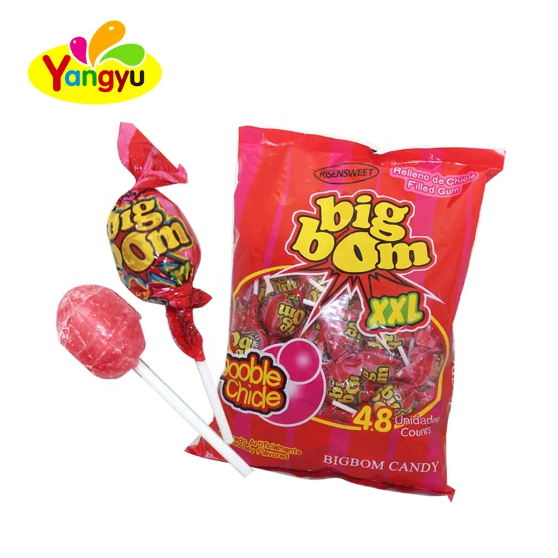 Sweet 24g Big Bom Lollipop Filled Bubble Gum - Buy Big Bom Lollipop ...