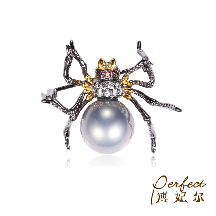 Source Special Faberge design Silver Spider 925 Animal brooch with