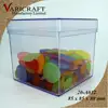 100% Food Grade Clear Plastic 80mm box with flat lid Square storage container