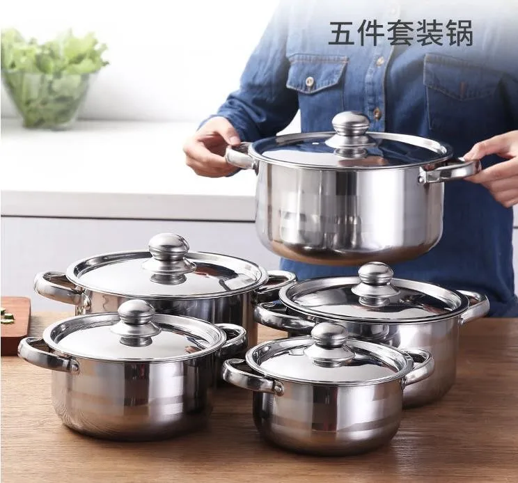 

China Wholesale Happy Baron Stainless Steel 10pcs Royal Cookware Hot Pot Set Soup Cooking Pot Set Induction