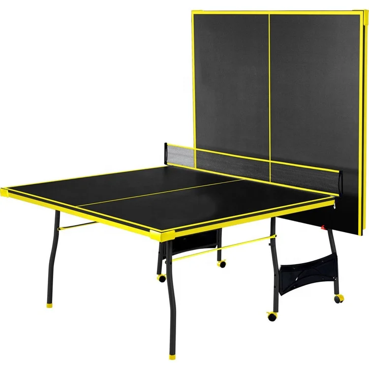 Fashionable Movable Ping Pong Table Black Foldable Table Tennis Table