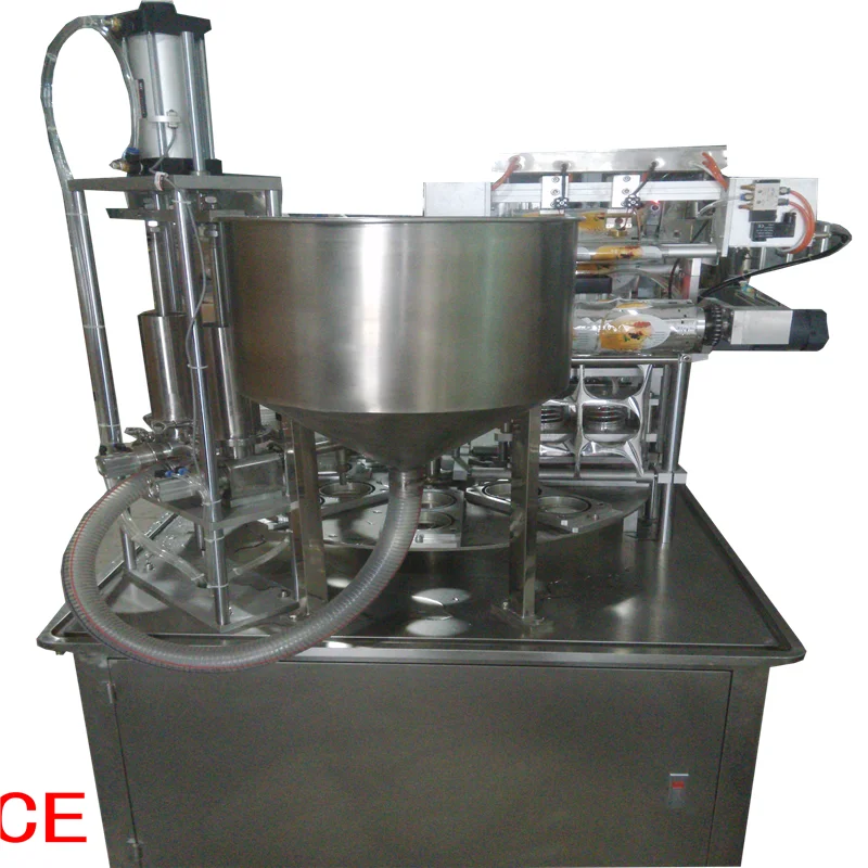 KIS-900 Rotary tube calippo cup filling sealing machine for ice cream liquid paste